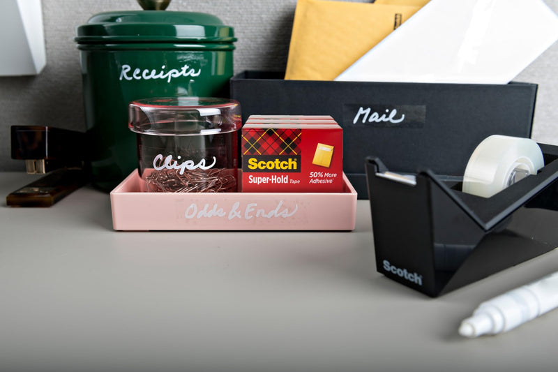 Scotch Tape Dispenser Value Pack Super-Hold Tape, Black Dispenser, 1 in Core, 12 Packs (700K10C18BLK) 3/4 in x 1000 in