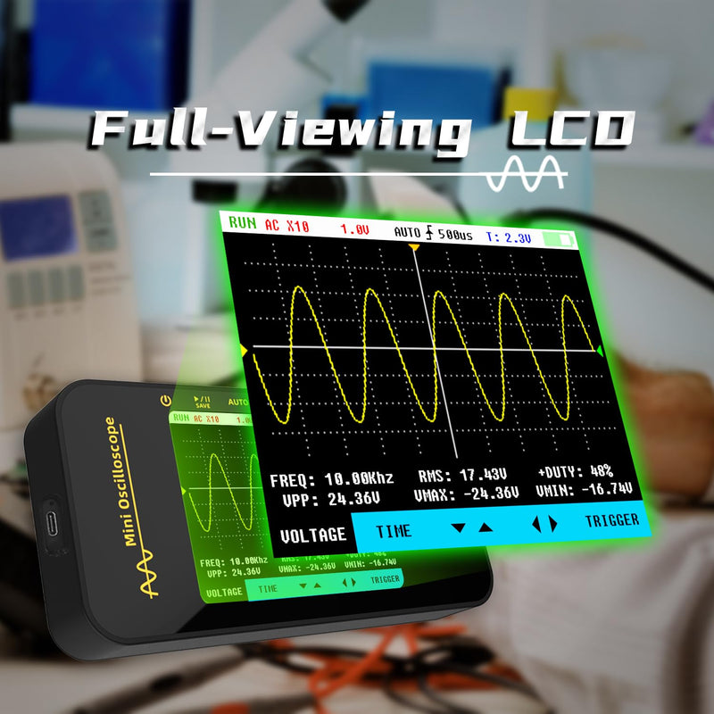 [Australia - AusPower] - BSIDE Handheld Digital Oscilloscope 3.2” TFT LCD Scope Tester, 10MHz Bandwidth with 48MSa/s Sampling Rate, Potable Automotive Oscilloscope with Auto/Nomal/Single Trigger for Audio Amplifier Hobbyist OT3 