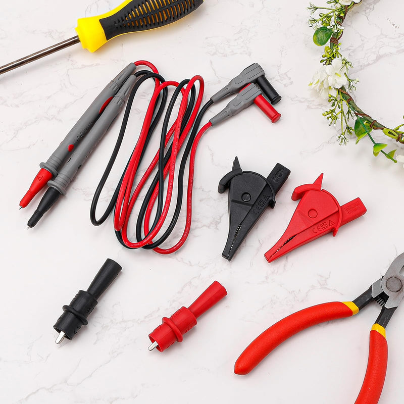 [Australia - AusPower] - 6pcs Multimeter Automotive Test Leads Kit, Banana Plug Test Leads with Needle Probe, Multimeter Leads Kit with 2mm & 4mm Alligator Clips for Digital Electrical Multimeter Testing Set 