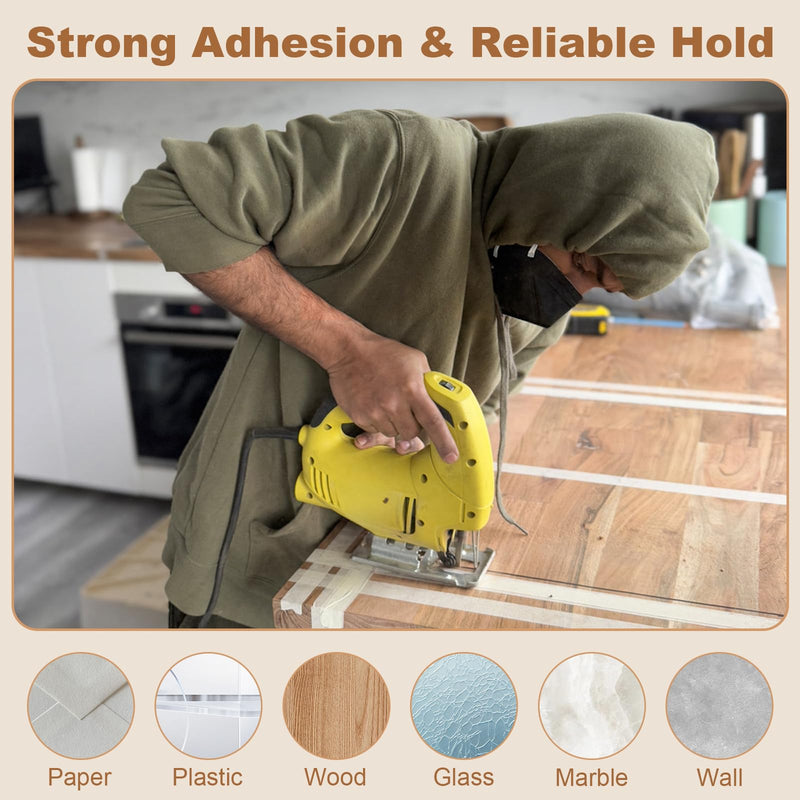2 Rolls Masking Tape 1.88 Inch x 22 Yards, General Purpose Beige Painter Tape for Painting, Labeling, Craft, Decorating and DIY Projects, Easy to Tear and Remove 2 Rolls, 1.88IN x 22YD, Beige