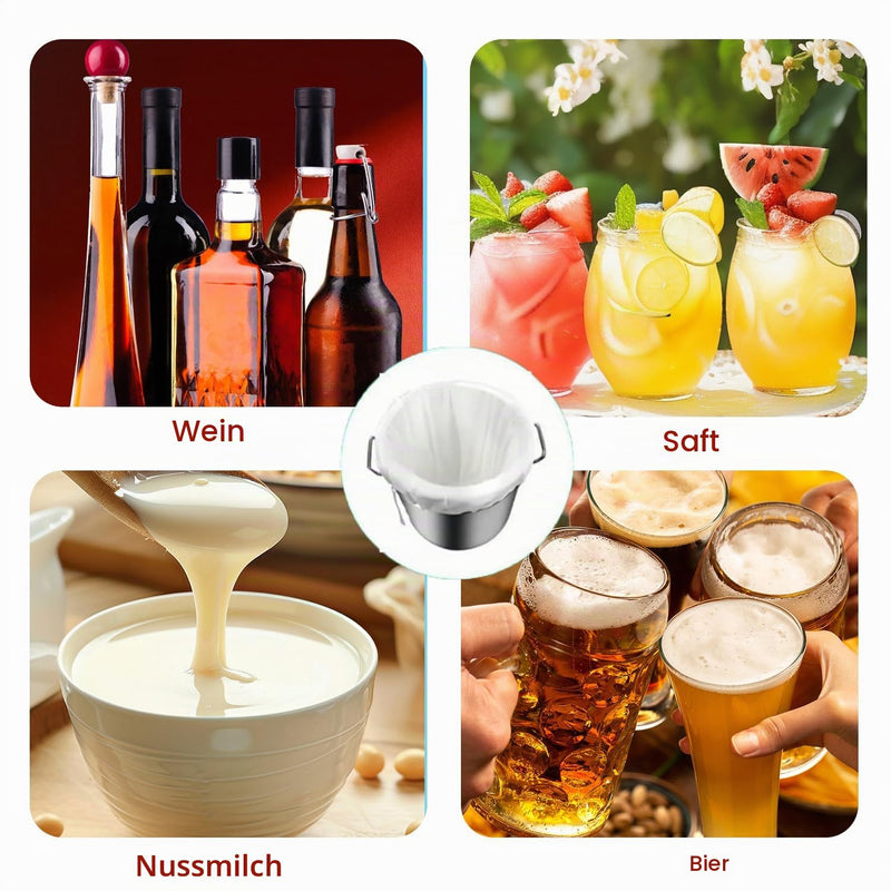 Pack of 3 Filter Bags Strainer Bags 200 Micro Press Bags 20 x 30 cm / 30 x 45 cm Brew Bag Nylon Hop Filter Beer White Press Bag Filter Cloth Squeezing Cloth Nut Milk Bag for Fruit Press Wine 200 Micron/ 1pcs 20*30cm/2pcs 30*45cm
