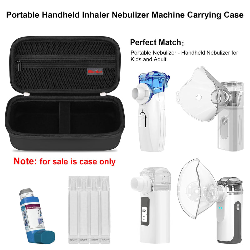 [Australia - AusPower] - Elonbo Carrying Case for Portable Handheld Inhaler Nebulizer Machine for Adults and Kids, Asthma Inhaler Travel Case, Handheld Mesh Atomizer Machine Holder, Inhaler Spacer Bag, Black 