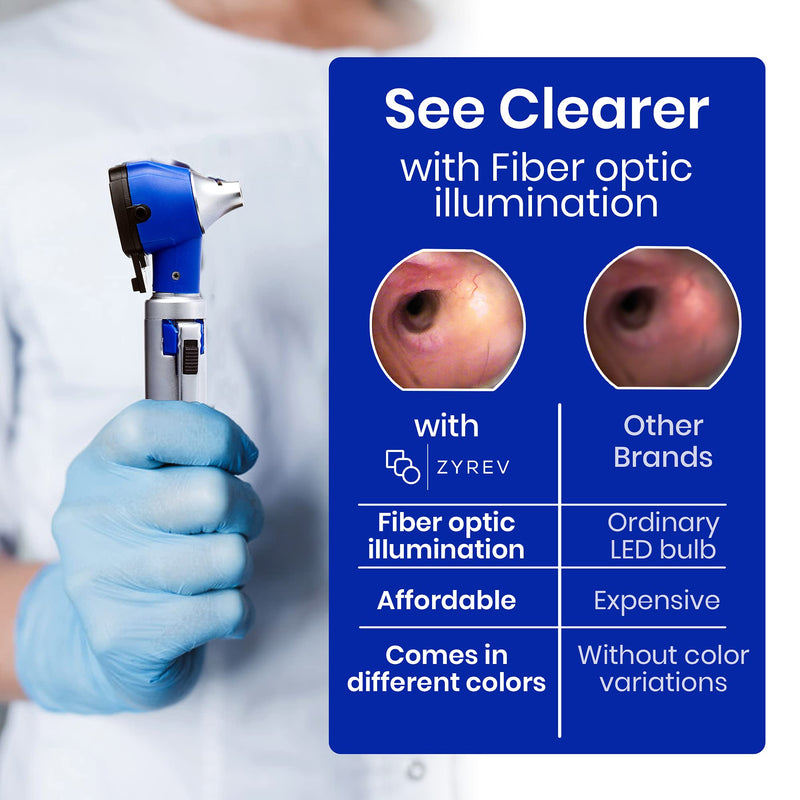 [Australia - AusPower] - Zyrev ZetaLife Otoscope Set with 150 Extra Disposable Specula Tips, Blue 