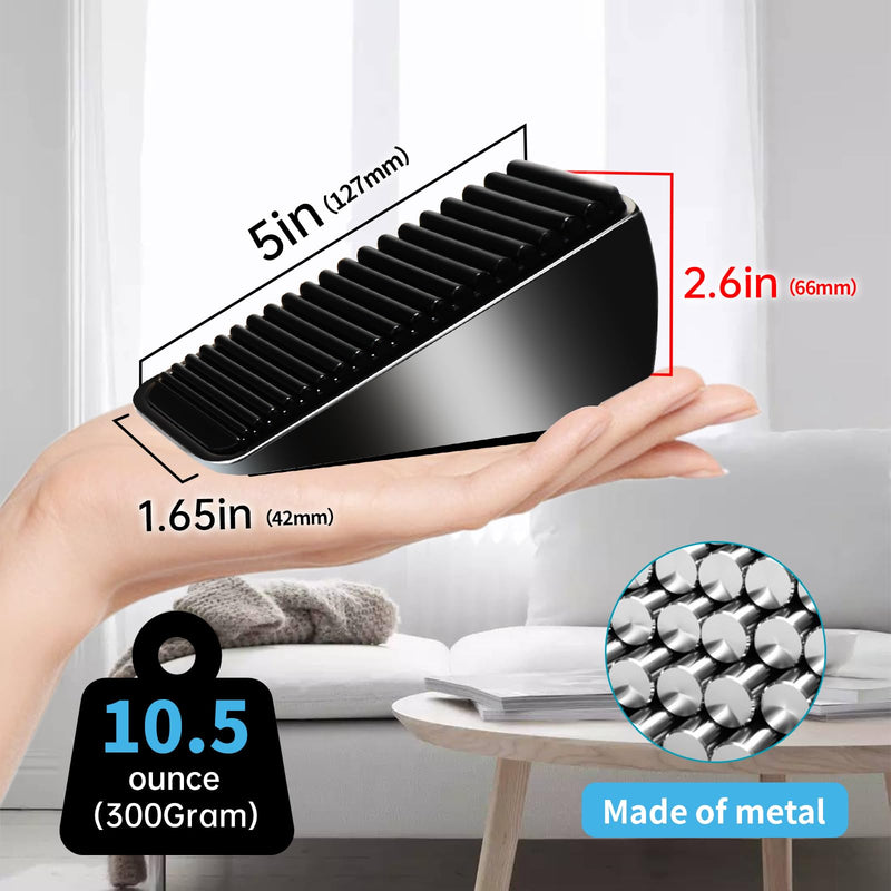 [Australia - AusPower] - Strongest Large Door Stopper - Heavy Duty Tall Door Stop Wedge Door Stoppers for Bottom of Door, Tall up to 2.6 In Doorstop Zinc Alloy and Silicone Made Suits Any Heavy Door Any Smooth Floor Black - 1 Pack 