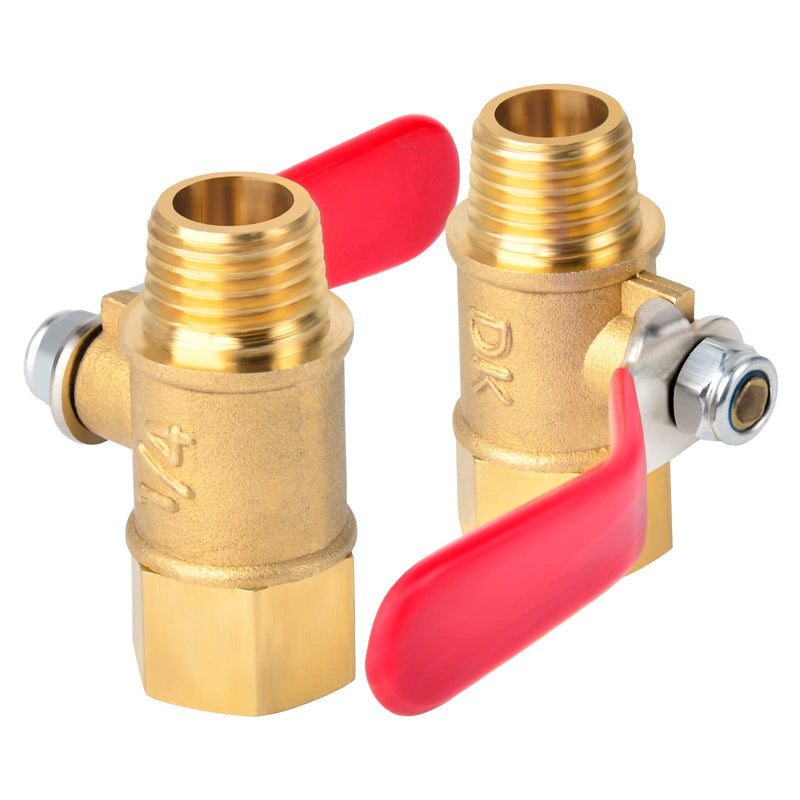 [Australia - AusPower] - GASHER 6PCS 1/4 Inch Brass Mini Ball Valve Shut Off Switch, 1/4 Inch Male x Female NPT Thread Pipe Fitting 1/4" FNPT x 1/4" MNPT 6 