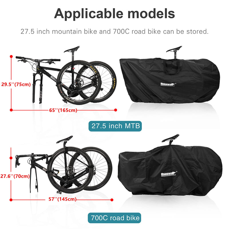 [Australia - AusPower] - Lightweight Bike Storage Bag Bike Transport Bag for 27.5inch MTB 700C Road Bike Bike Cover Black 