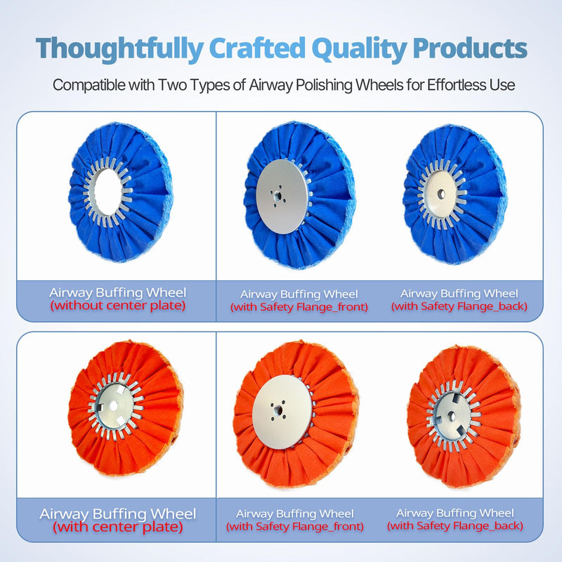 [Australia - AusPower] - Neeki Aluminum Insertable Self-Clamping Safety Flange for Airway Buffing & Polishing Wheels with 5/8" Arbor Hole, Fits Airway Buffs with 3" Center Plates ，No Need to Removing Center Plates 