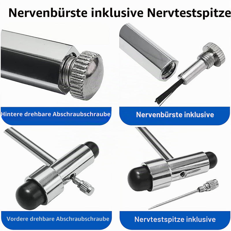 Trömner Reflex Hammer, Percussion Reflex Hammer, Neuro Reflex Hammer with Brush and Needle for Skin Reflections and Surface Reactions