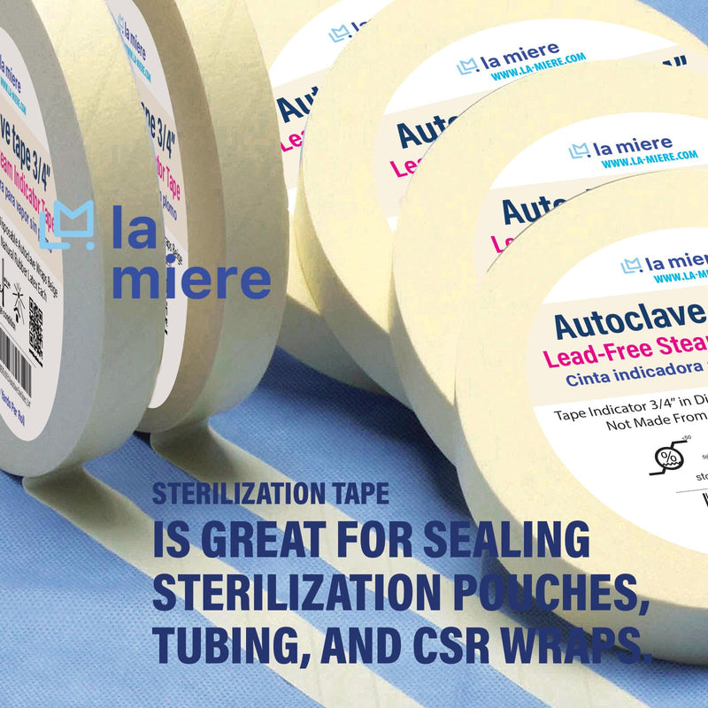 [Australia - AusPower] - 60 Yd. 1 Roll of Autoclave Tape 1/2" Indicator Tape Sterilization for Dental Tools, Surgical Instruments & Tattoo Accessories – Heat Tape for Chemical, Dry Heat & Autoclave Sterilizers 1/2" 