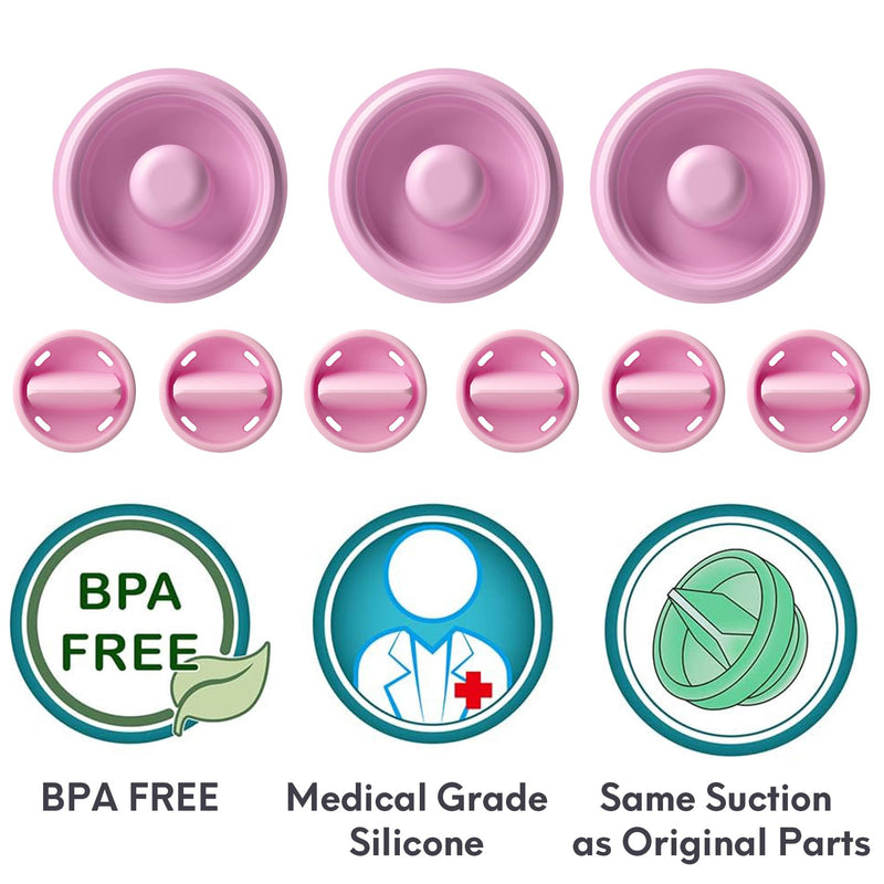[Australia - AusPower] - 6 Pack Duckbill Valve & 3 Pack Pump Seals Compatible with Elvie Stride Pump, Replacement Breast Pump Parts, Silicone Diaphragm, Elvie Stride Membrane, Not Original Pump Part/Accessories 6-Valves 3-Dia (B) 