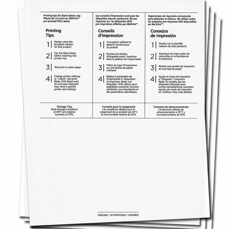 Chemical Safety Labels for Laser Printers, Waterproof Industrial Labels, 3.5 x 5 Inch, 200 Pack, Chemical Container & Workplace Safety Labels