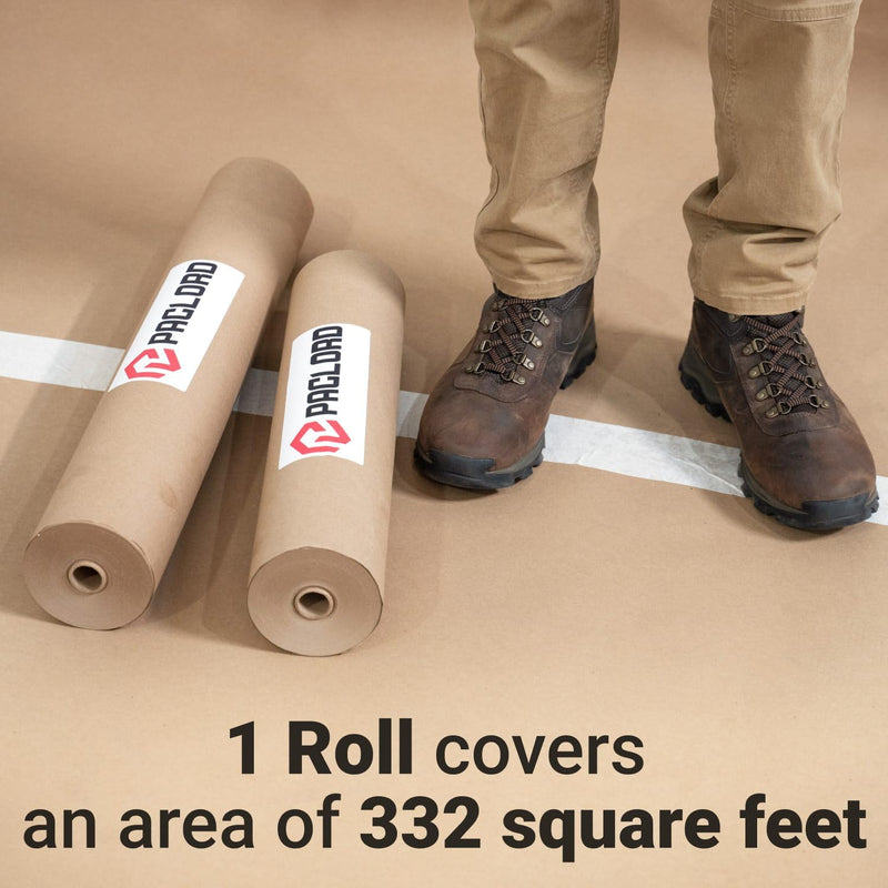 Floor Protection Paper 24" x 166 ft - USA-Made Brown Rosin Paper Roll, 7 Mil Heavy-Duty Builders Paper for Painting, Construction, Hardwood Floor Cover - Protection from Paint, Dust, Foot Traffic 332 sq ft (24" x 166' Roll)