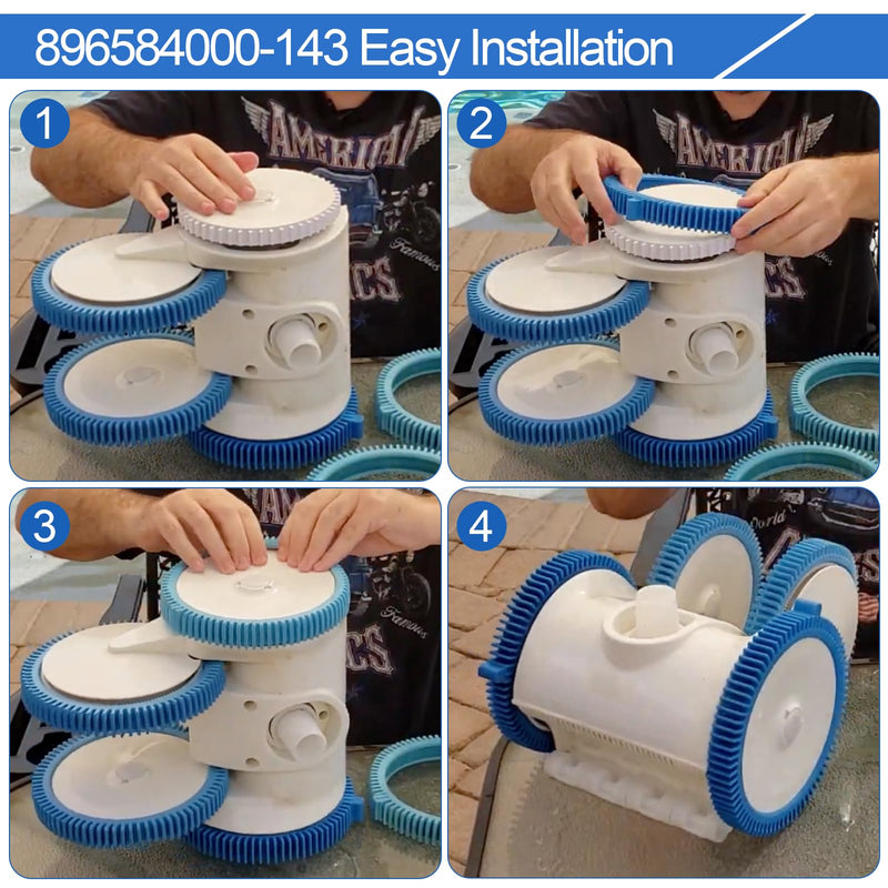 [Australia - AusPower] - Pool Cleaner Tire Combo Kit for Hayward Pool Vacuums fit for Poolvergnuegen with Super Hump Front 896584000-143 and Rear Tires 896584000-082 Robot Vacuums(2pcs front tires + 2pcs back tires) 2pcs front tires + 2pcs back tires 