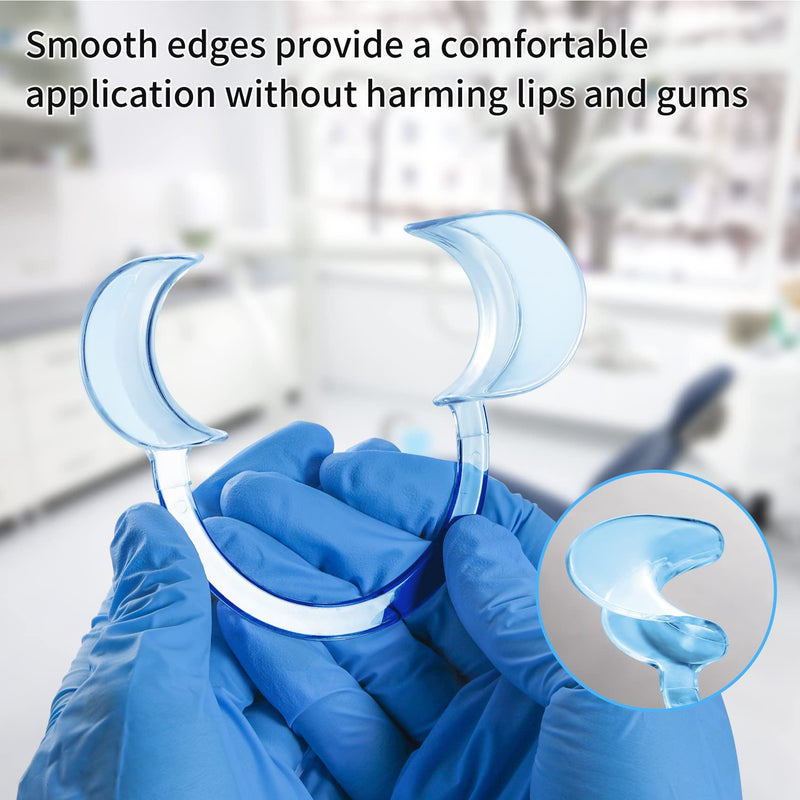 [Australia - AusPower] - Annhua Dental Cheek Retractor 30 Pcs C-Shape Dental Mouth Opener Tool with 3 Sizes, Disposable PC Plastic Mouth Retractor for Teeth Whitening and Orthodontic, Heat Resistant|Blue Blue 