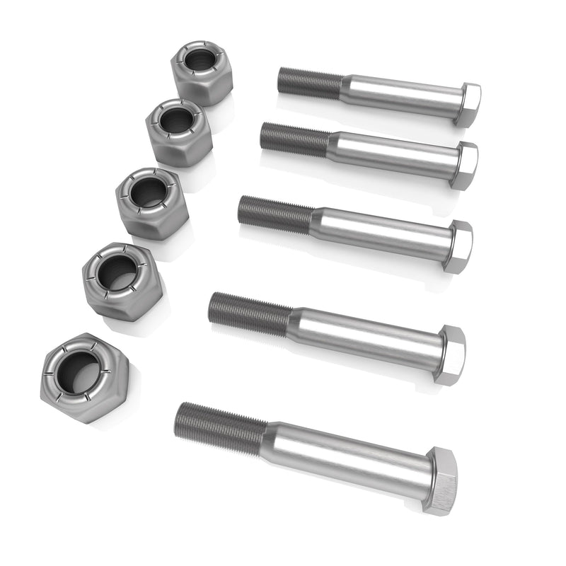 [Australia - AusPower] - Grade 2 Shear Bolts for Rotary Cutters 1/2" x 3-1/2" with Nylock Nuts - 5 Pack 