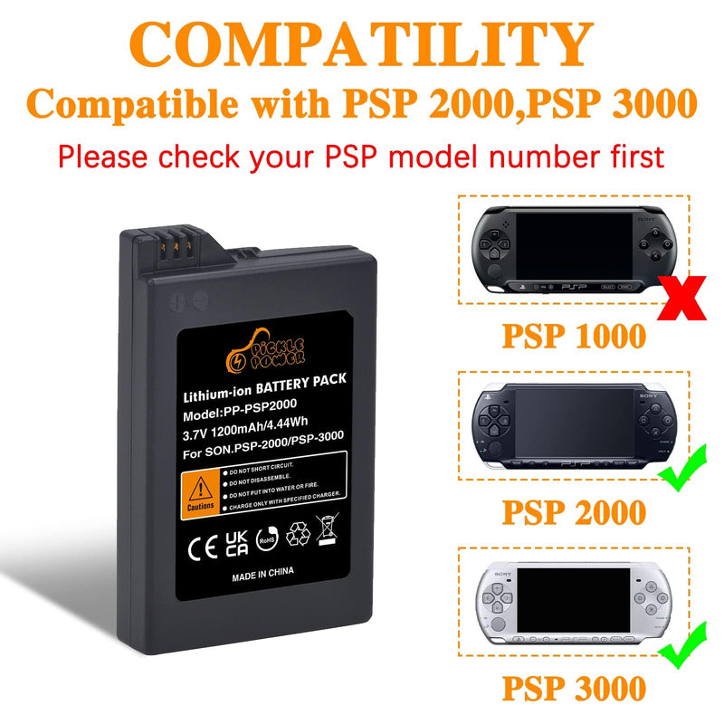 [Australia - AusPower] - Pickle Power PSP-2000 Battery and LED Display Charger for Sony PSP 2000/3000 PSP-S110 Console PSP-3001 PSP-3002 PSP-3000 PSP-3004 PSP-2001 PSP-2002 PSP-2003 