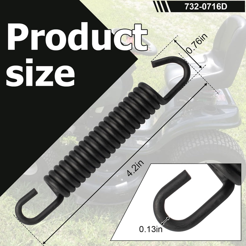 [Australia - AusPower] - 732-0716D Tension Spring,Compatible with CUB Cadet – Replacement for RZT, LGT, SLT, SLTX, LGTX, GT, LT, LTX Mowers,Durable Extension Spring,Lawn Mower Springs,1-Pack 