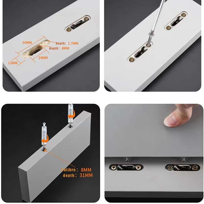 [Australia - AusPower] - 8 Sets Cam Fittings with Dowel and Pre-Inserted Nut for Cabinet Furniture 3 in 1 Furniture Connecting Fittings for Cabinet Drawer Connecting 