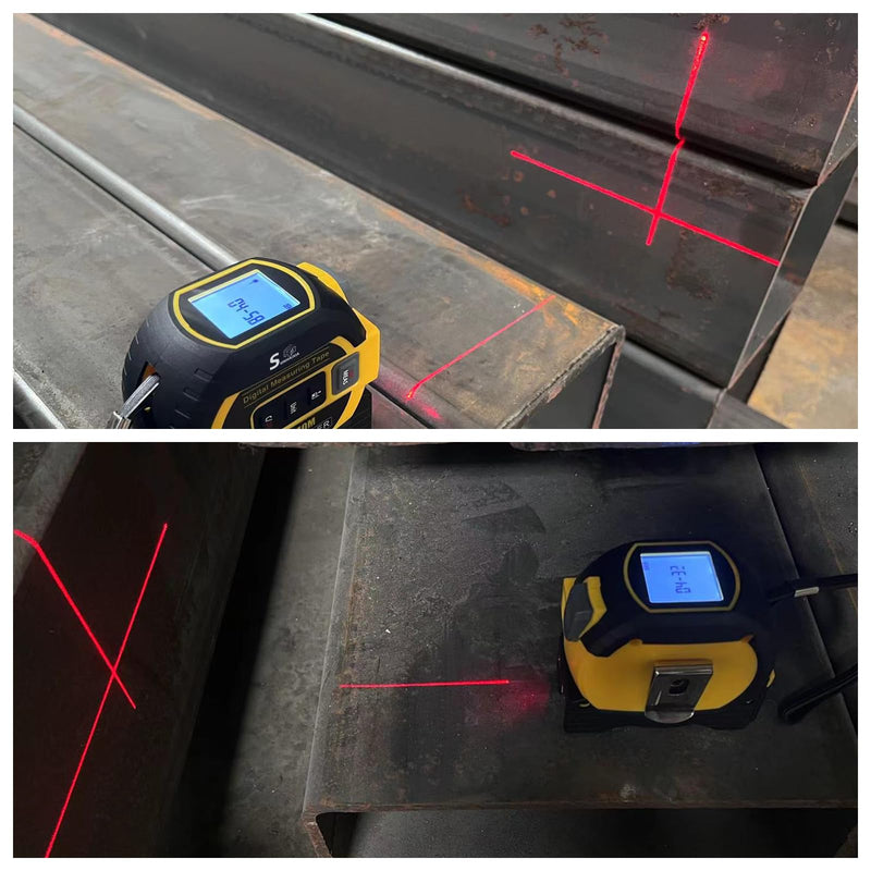 3 in 1 Digital Laser Tape Measure | Laser Level Crosshairs | 130ft/40m Laser Distance + 16ft/5m AutoLock Tape | Backlit LCD Display (Ft/Inch/M/mm & Fractions) Yellow/131FT/40meter