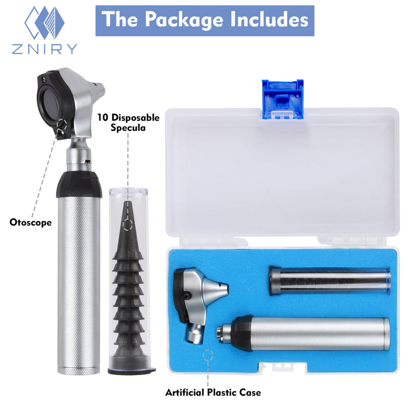 [Australia - AusPower] - Beta 2000 FiberOptic Otoscope with C Cell Battery Handle Set Fiber-Optic LED Otoscope with 10 Disposable Tips/Medical School kit 