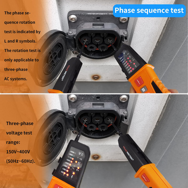 [Australia - AusPower] - Voltage Tester, Continuity Tester, Automatic Range 12 V ~ 1000 V, IP65 Multifunctional Comprehensive Electrical Tester, Can Measure AC/DC Voltage, Phase Sequence, Continuity, RCD, Battery-Free PM8200A1 
