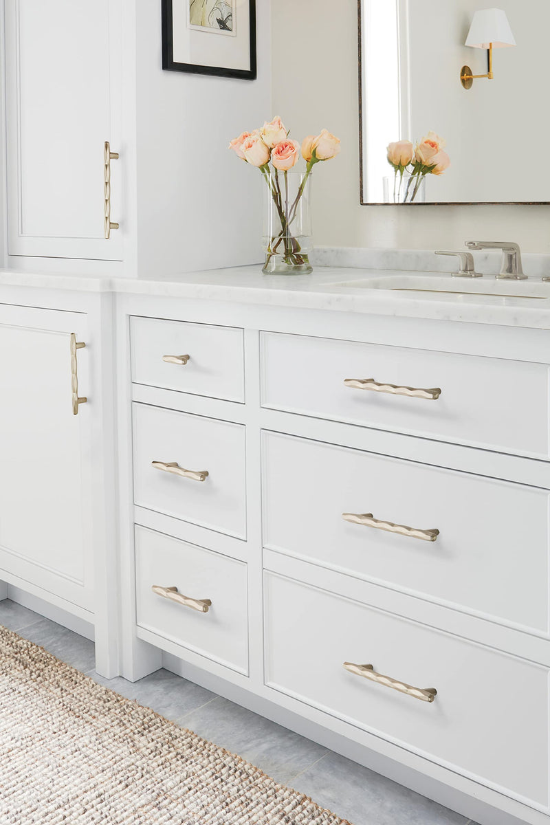Amerock | Cabinet Pull | Satin Nickel | 6-5/16 inch (160 mm) Center-to-Center | St. Vincent | 1 Pack | Drawer Pull | Drawer Handle | Cabinet Hardware