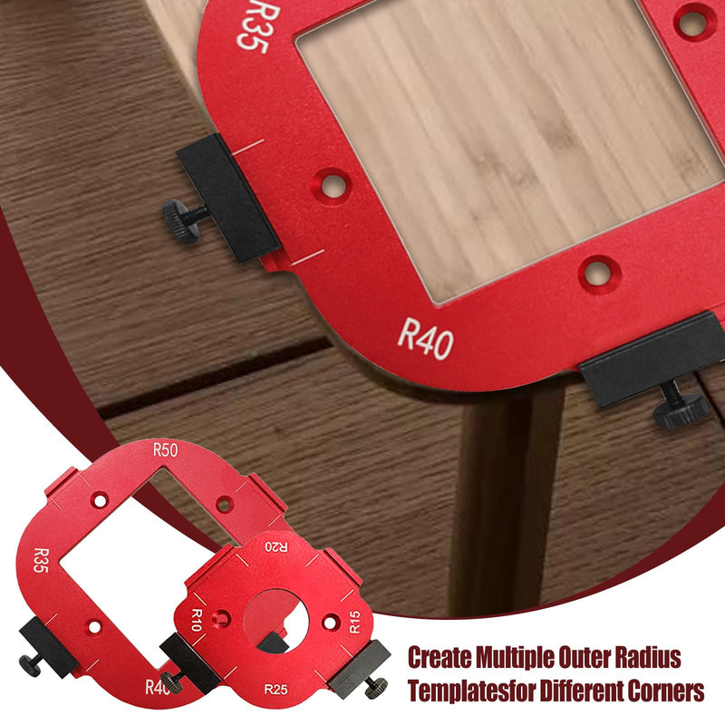 [Australia - AusPower] - Pack of 2 Radius Jig Router Stencils Corner, 4 in 1 Radius Quick Device for Woodworking R10 R15 R20 R25 R30 R35 R40 R50 Radius Routing Templates for Woodworking DIY Pack of 2 