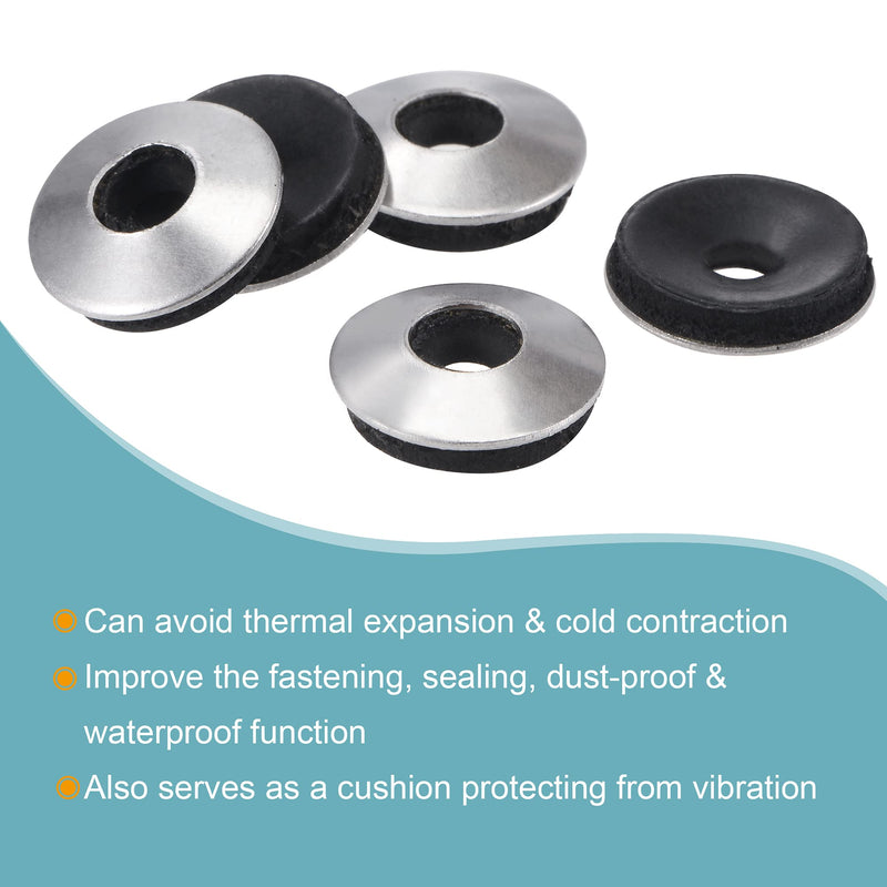 [Australia - AusPower] - MECCANIXITY Bonded Sealing Washers 12x4.2x2.8mm Stainless Steel EPDM Rubber Backed Screw Gasket, Pack of 200 