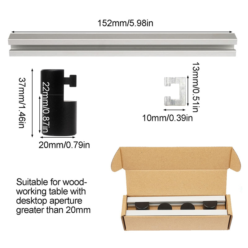[Australia - AusPower] - 2 x Woodworking Table Workbench Auxiliary Tool Planer Stop Board 19mm 20mm Dog Hole Bench Dog Clamp Aluminum Alloy Baffle DIY Positioning Plate Tool (20mm) 20 mm 