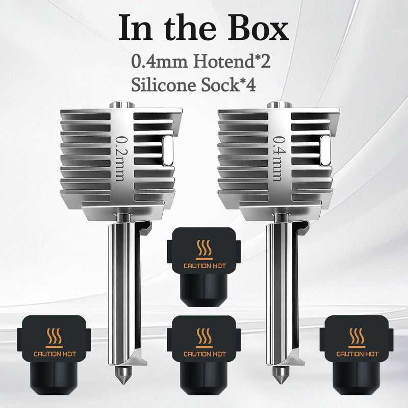 2Pcs 0.4mm Hotend Kit for Bambu Lab A1/A1 Mini, Stainless Steel Integrated Design, High-Precision A1 Nozzle Set with 4 Silicone Socks, Compatible with Bamboo A1 3D Printer, 3D Printer Accessories