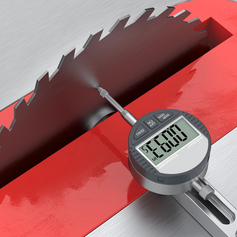 HDLNKAK Table Saw Digital Dial Indicator Gauge, for Aligning and Calibrating Work Shop Machinery Like Table Saws, Band Saws and Drill Presses
