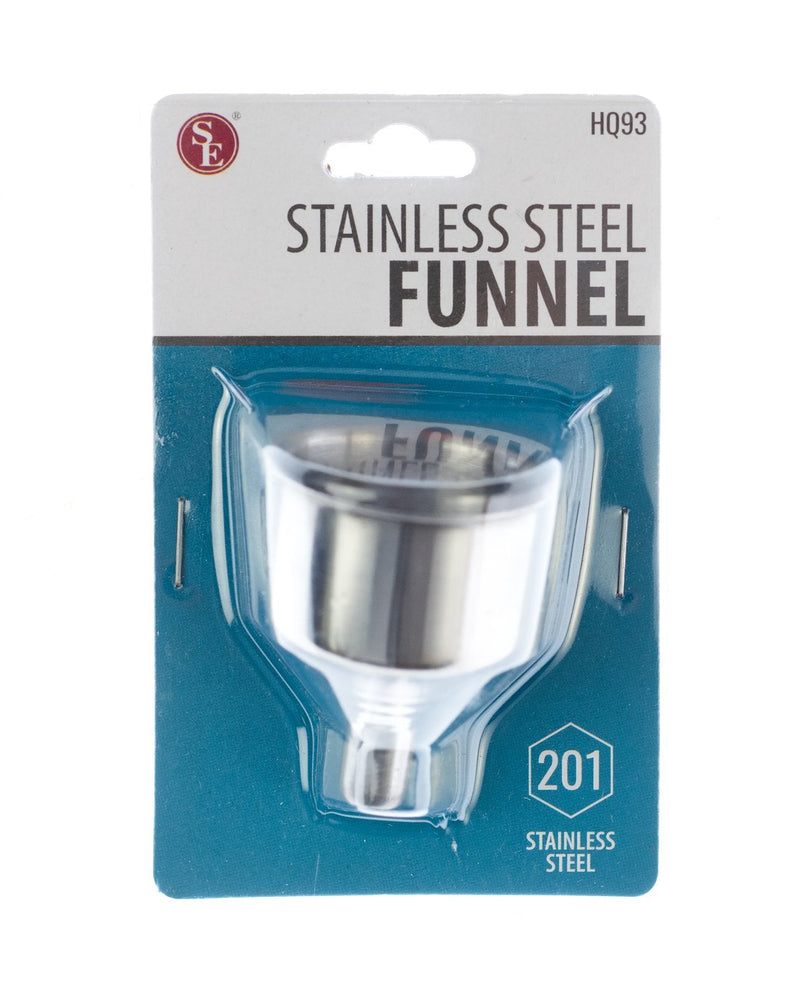 SE Stainless Steel Funnel for Flasks, Small Metal Funnel for Filling Drinking Liquor Flask, Transferring Oil, Juice, Milk, Attached Screw-On Cap