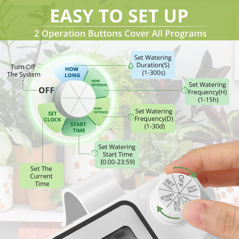 [Australia - AusPower] - Automatic Plant Waterer Indoor Self Watering System, Plant Watering Devices, Automatic Watering System for 15 Potted Plants with Programmable Water Timer, Plant Watering System for Vacation 