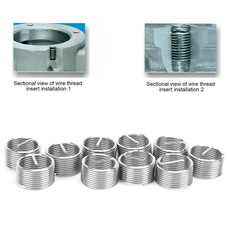[Australia - AusPower] - 10Pcs M18x1.5x1D Thread Inserts Screw Bushing Coiled Threaded Expansion Conversion Tool Stainless Steel Fastener 