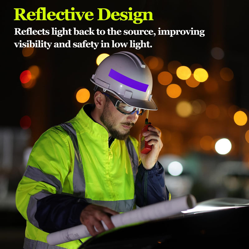 PATIKIL Hard Hat Reflective Stickers, (5 x 6 Inch, Purple) (7 Pcs), Retro Reflective Safety Tape Durable Adhesive Helmet Stickers, Suit for - Hard Hats/Helmets/Mailboxes