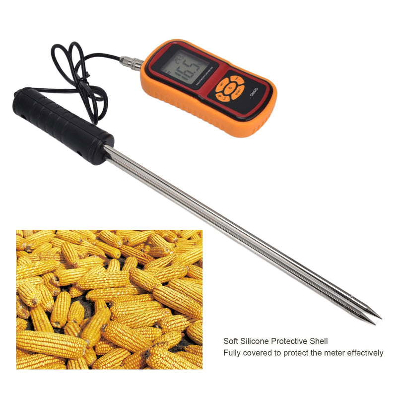 [Australia - AusPower] - Hay Meter, 5% to 30% Digital LCD Grain Meter 41cm Use Probe Humidity Tester Portable Water Content Analyzer for Cereal Straw Corn Wheat Rice Bean Wheat Bran 