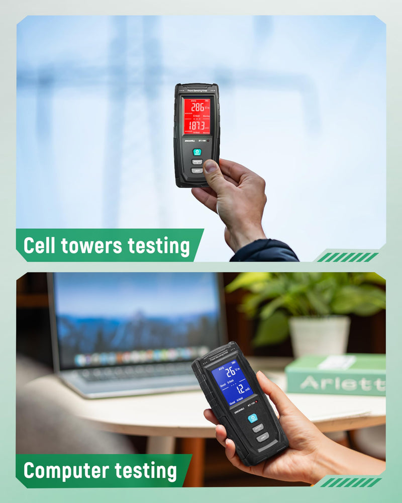 [Australia - AusPower] - ERICKHILL EMF Detector, Rechargeable Digital Electromagnetic Field Radiation Detector Hand-held Digital LCD EMF Meter Great Tester for Home EMF Inspections, Office, Ghost Hunting (RF Not Included) 