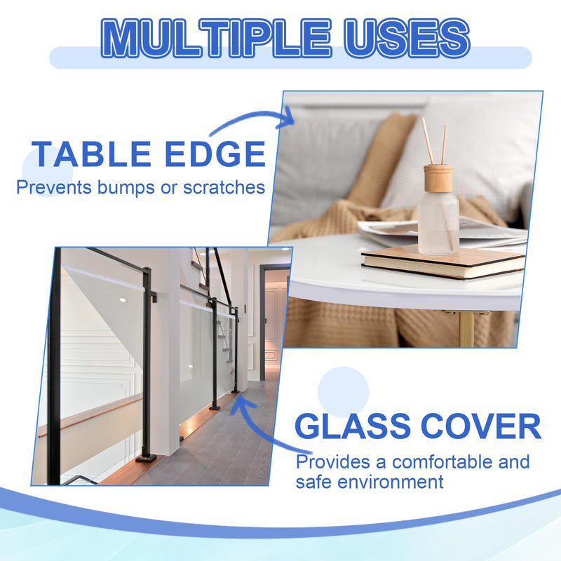 YOKIVE Clear Rubber U Channel Edge Trim, Silicone Door Seal Strip 1/4" Slot Fit for 7/32"-9/32" Edge | Metal Edge Guard Protector Great for Plywood, Glass, Sheet Metal (10-Feet) 1/4 Inch