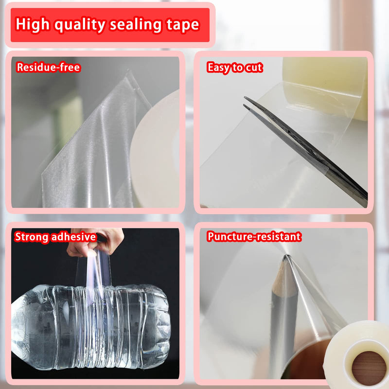 [Australia - AusPower] - Birllaid Transparent Window Weather Sealing Tape, 2-Inch x 23 Yards, Window AC Insulation Sealing Film Tape, No Residue, Clear 