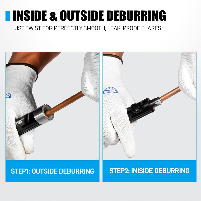 [Australia - AusPower] - SMOTIVEPRO Dual-End Rimming & Deburring Tool, Internal & External Pipe Deburring Tool for 3/16" to 1/2" Tubing, Achieve Optimal Tubing Flaring for Brake/Copper/Hydraulic Lines 