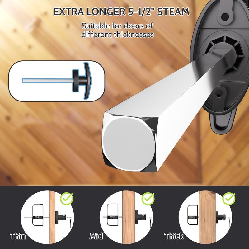 2Pack Shed Lock, 5-1/2" Steam with 4 Keys, Shed Door Latch, Door Lock Latch, Shed Door Hardware- Black 2