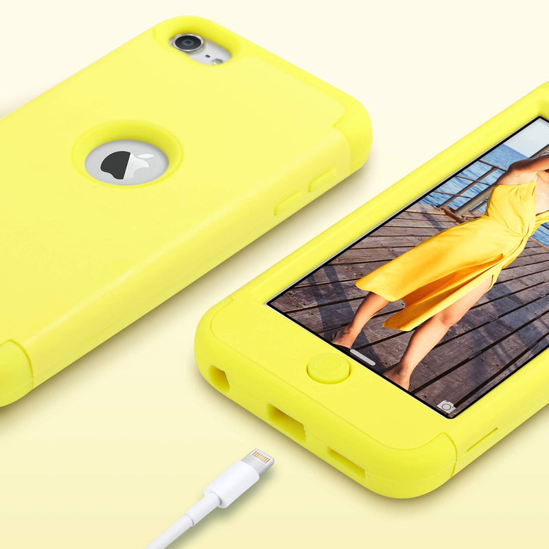 [Australia - AusPower] - ULAK iPod Touch 7 Case, iPod Touch Case 6th Generation, iPod 5 Case, Heavy Duty High Impact Shockproof Protective Cover for Apple iPod Touch 5th/6th/7th Generation (Latest Model), Yellow 