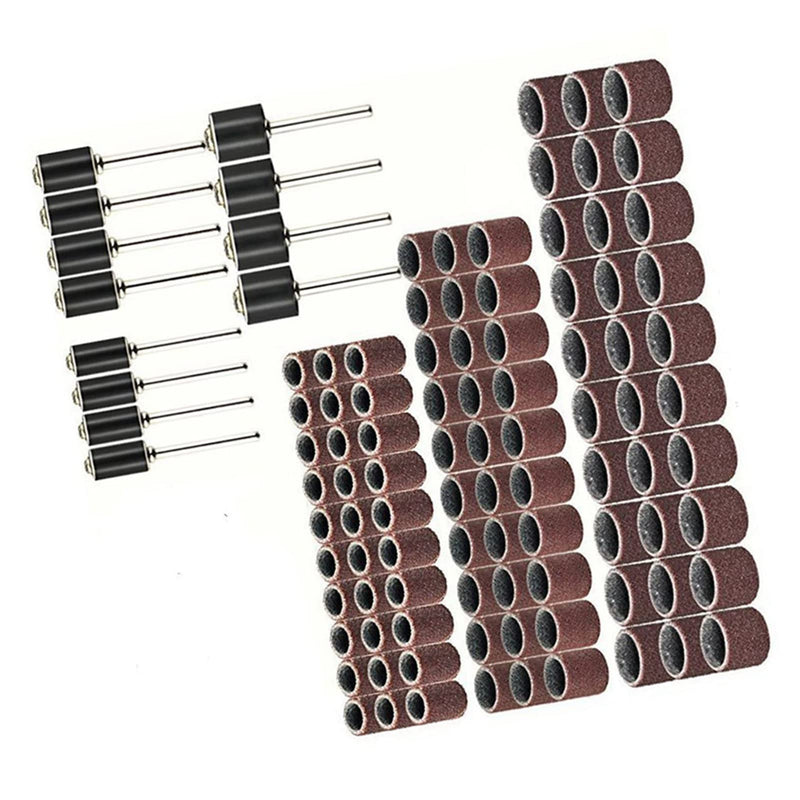 [Australia - AusPower] - Pack of 90 Sand Rings + 12 Pieces Sand Drum, Rotating Sanding Ring, Sand Drum for Sanding and Polishing Tools 
