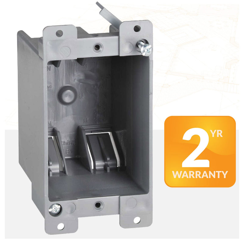 Newhouse Hardware 1-Gang PVC Old Work Electrical Outlet Box (12-Pack) | 14 cu. in. Plastic Junction Box for Switches, GFCI, or Duplex Receptacle Outlet | Old Work Electrical Box for Home Improvement 1-Gang (14 cu. in.) 12