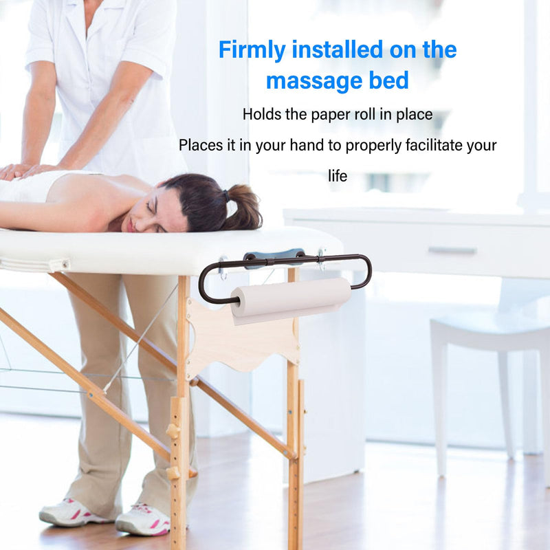 Massage Paper Roll Holder, Aluminum Massage Table Paper Holder with Bandage Strap for 24-30 Inch Paper Rolls