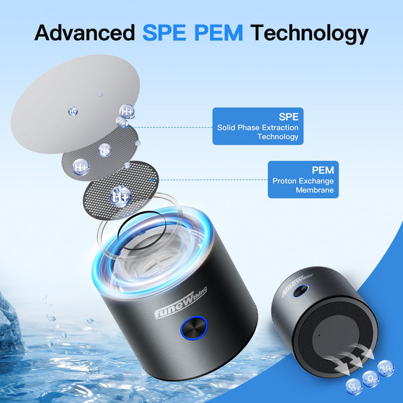 [Australia - AusPower] - Hydrogen Water Bottle Generator,5500ppb Portable Water Ionizer Machine with SPE/PEM Technology in 5-Minute Electrolysis, Rechargeable Hydrogen Rich Cu 5500ppb-Silver 