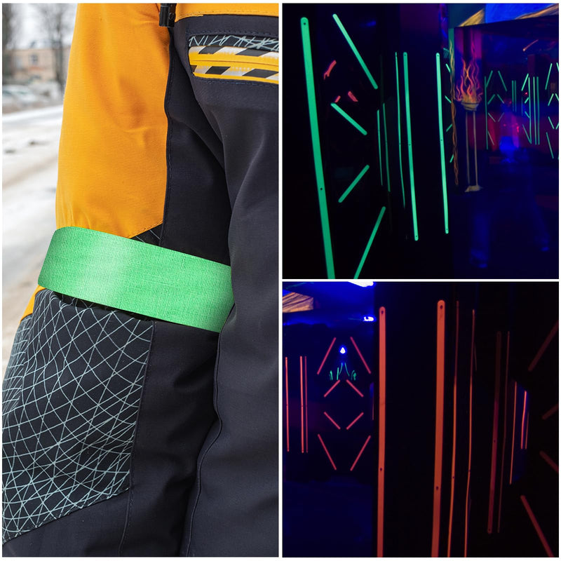 PATIKIL 0.6 inch x 60 feet Neon Gaffer Cloth Tape, 1 Roll Fluorescent Adhesive Tape UV Black Light Glow Tape for UV Party, Orange