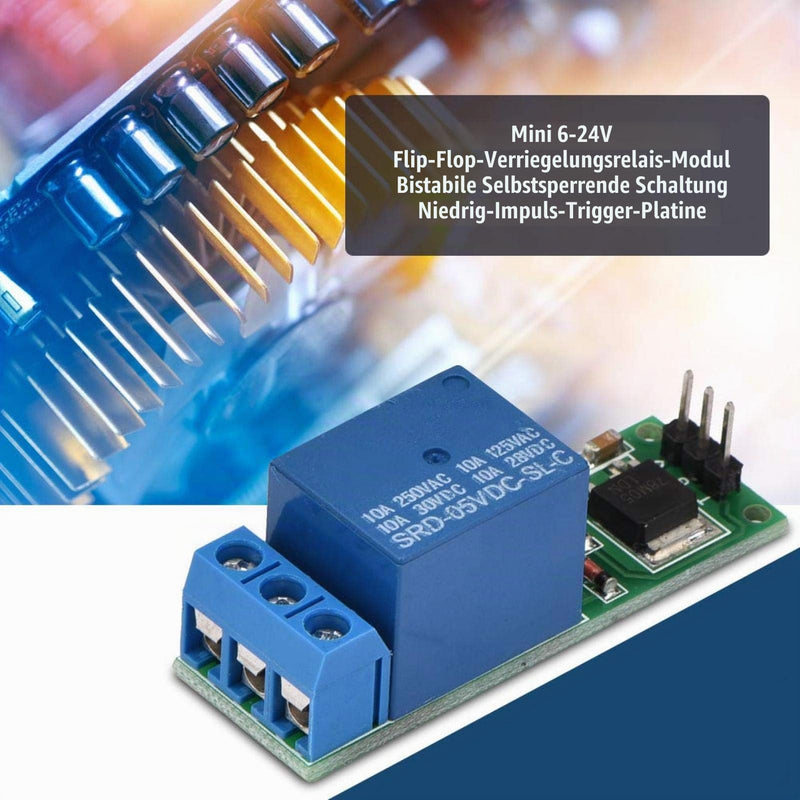 Io25b01 6-24V Trigger Latch Relay Bistable Self-Locking Low Pulse Trigger, Weight 15g/0.5oz