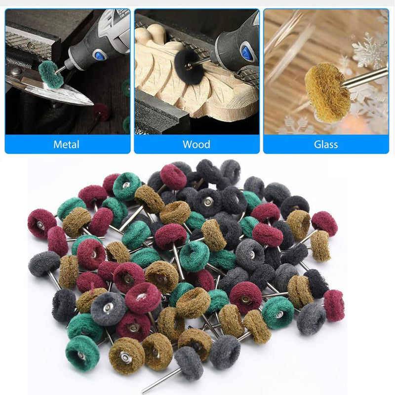 [Australia - AusPower] - 80pcs 25mm Sanding Disc Polishing Sanding Disc for Dremel - Metal Grinding Attachment with 3mm Handle Rotary Tool 