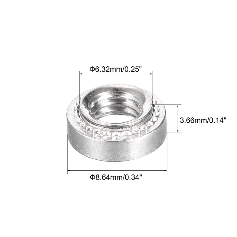 [Australia - AusPower] - uxcell Self -Clinching Nuts,#10-32 x 0.14-Inch Stainless Steel Rivet Nut Round Head Steel Metal Sheet Mounting Hardware Fastener 50pcs #10-32x3.66mm 